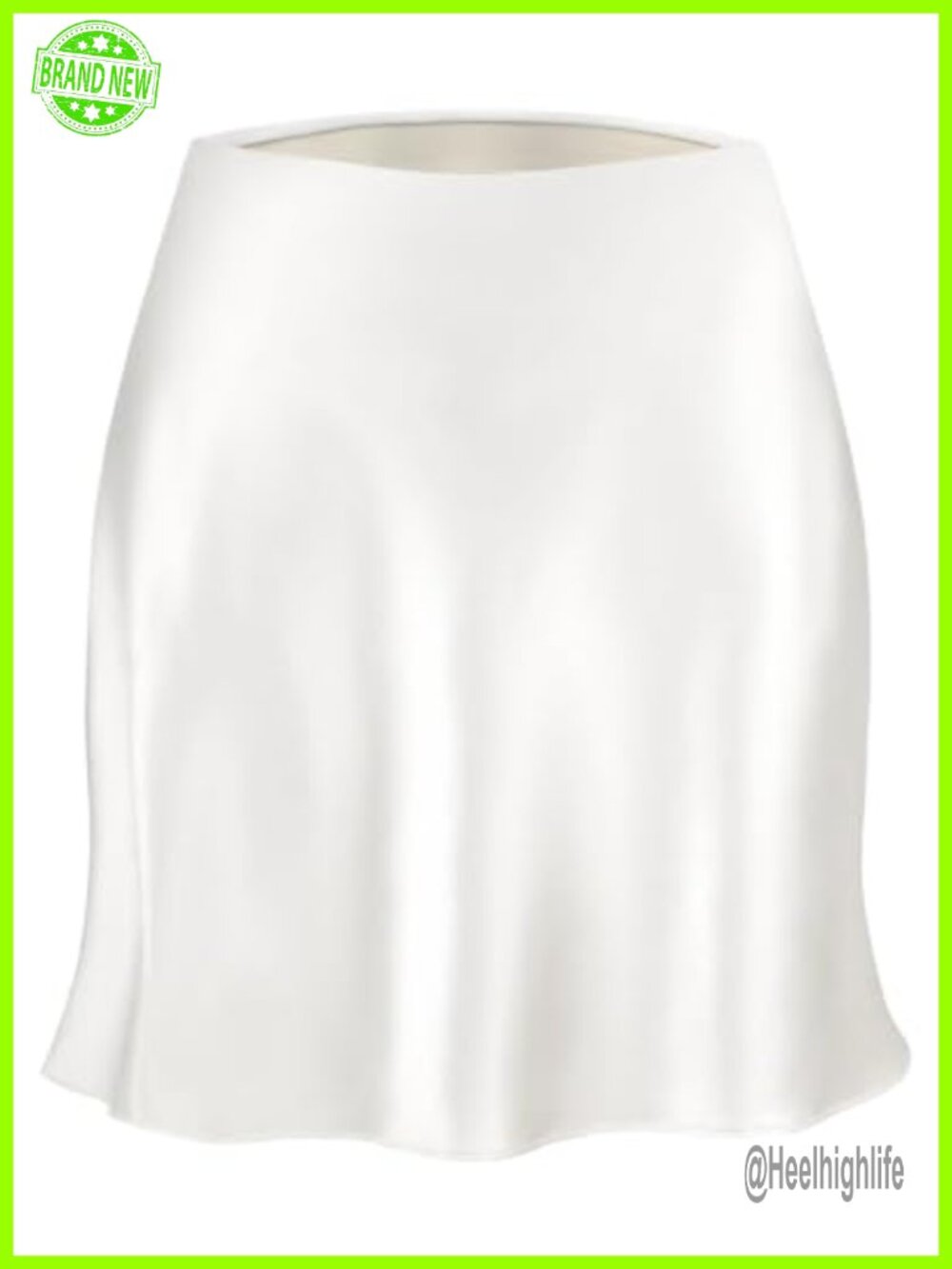 High Waisted Satin Mini Skirt A-Line Silky Party Casual